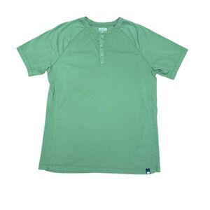 Benson Hartley‎ Green Henley Shirt Size Medium Short Sleeve